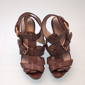Coach Rose Leather Women's Sandals, Size 5.5